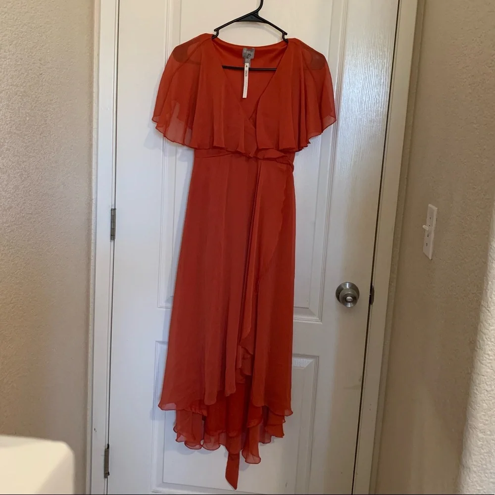 NWT ASOS Tall Cape Back Dipped Hem Midi Dress - Picture 2 of 4